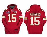 Men's Kansas City Chiefs #15 Patrick Mahomes Red Super Bowl LVIII Patch Limited Edition Hoodie,baseball caps,new era cap wholesale,wholesale hats